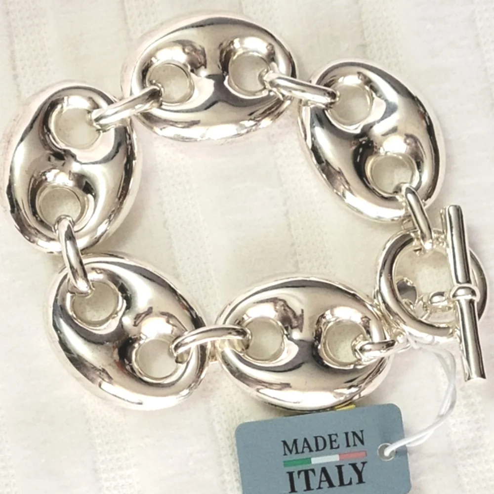 🇮🇹Mia Fiore Mariner Puff Chain Link Sterling Silver/Bronze - Picture 10 of 11